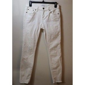 Vineyard Vines Off White Stretch Denim Raw Hem Skinny Jeans Size 2